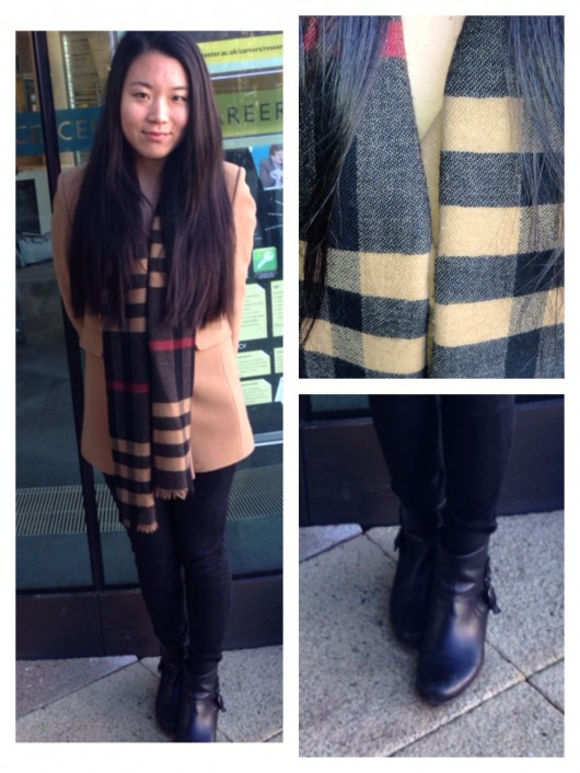 Burberry Chic; Cornelia's campus attire.