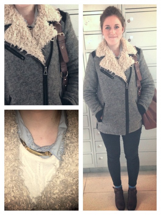 Amy and her beautiful Zara coat.