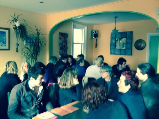 Staff assemble in The Dinosaur Cafe