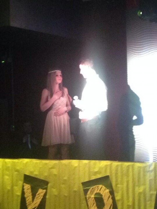 Kate Hawkins tells the crowd 'I don't know what to say - thanks so much!'