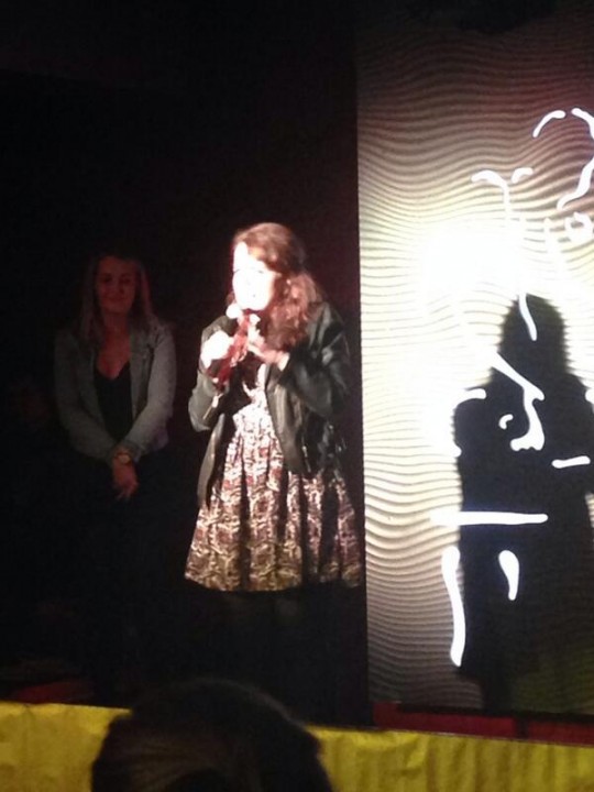 Gillies thanks the crowd for her support