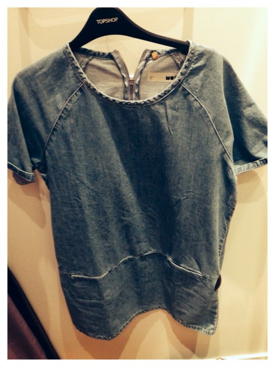 The Topshop denim dress, for £38.00