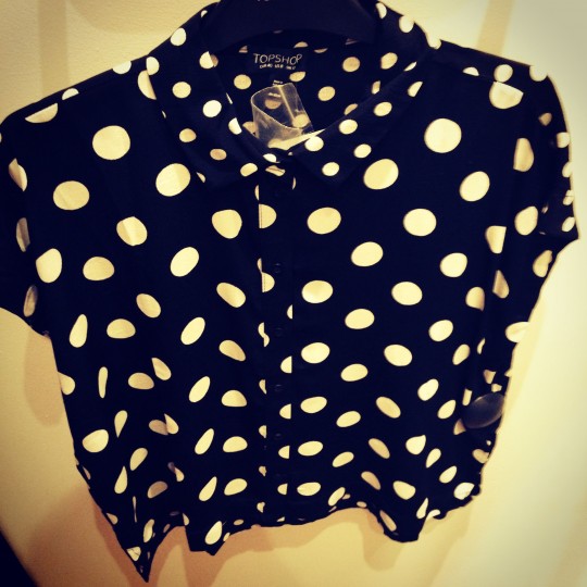 The Topshop Mix Spotted Shirt, priced at £32.00