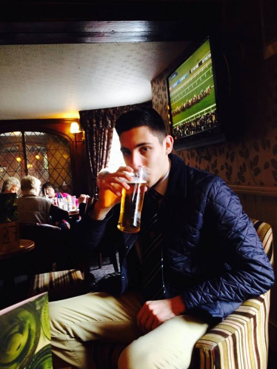 A casual pint of lager beer