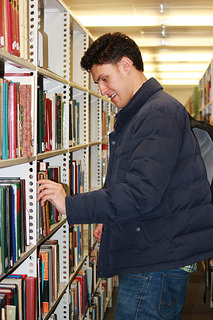 The library is no unusual habitat for an IB student.