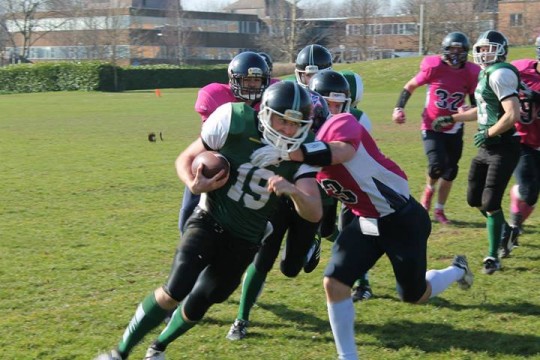 Charlie Hall Breaks a Tackle