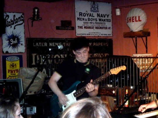 Jack from Drive in Saturday pulling the ultimate guitar face
