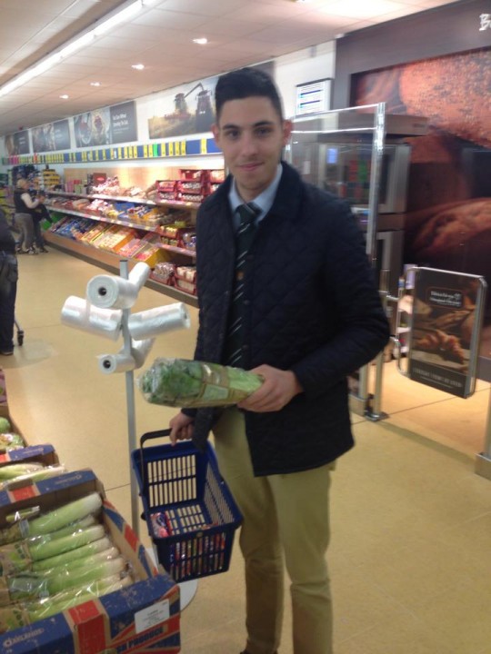 This year's victim, Haythorpe, goes shopping in Lidl