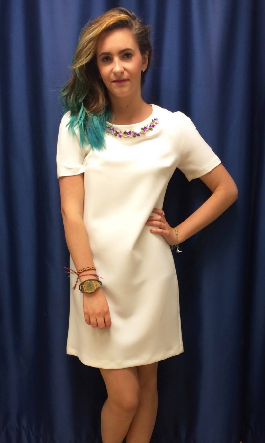Primark White Embellished Shift Dress - £17