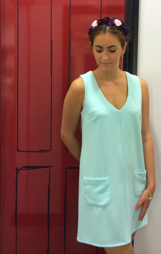 River Island Aqua Pinafore Dress - £25