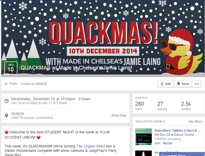 Here's the event in Lincoln he was booked for