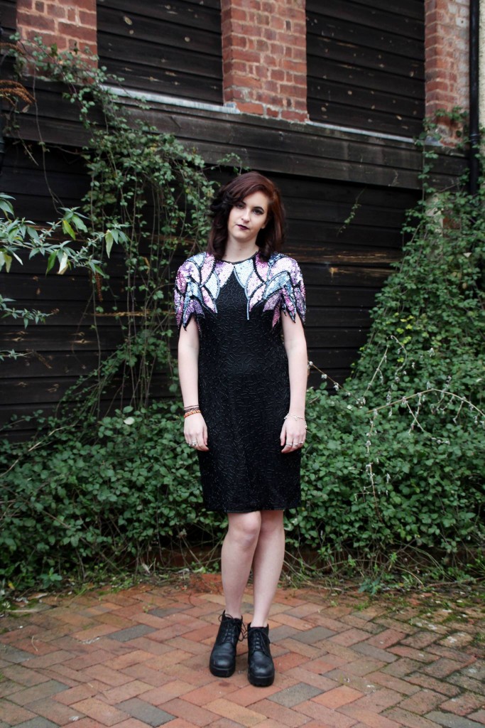 Alexandra wearing dress from the Vintage Store Exeter. Shoes private.