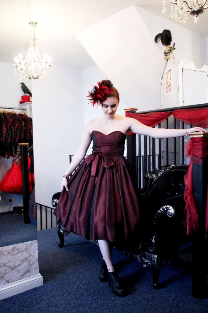 Alexandra in romantic dress from the Vintage Store. Headpiece from Velveteen, £12.99