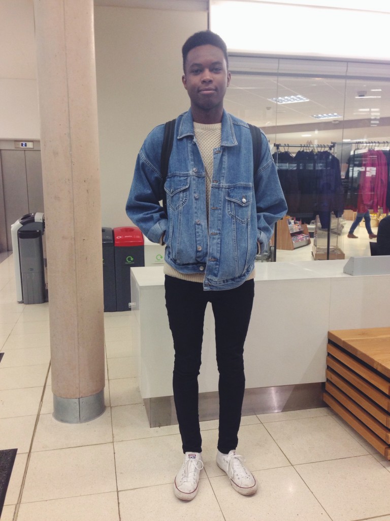 David braves out the cold with a denim jacket but fear not, he's paired it with a comfy jumper underneath!