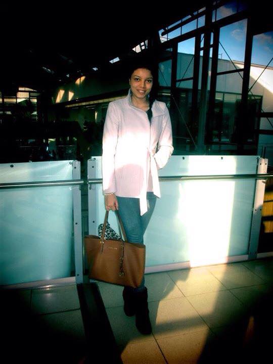 This baby pink jacket is the perfect way to inject some colour into your winter look.