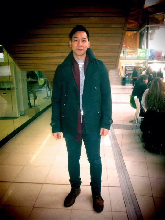 This maroon scarf adds a pop of colour to a winter's look.