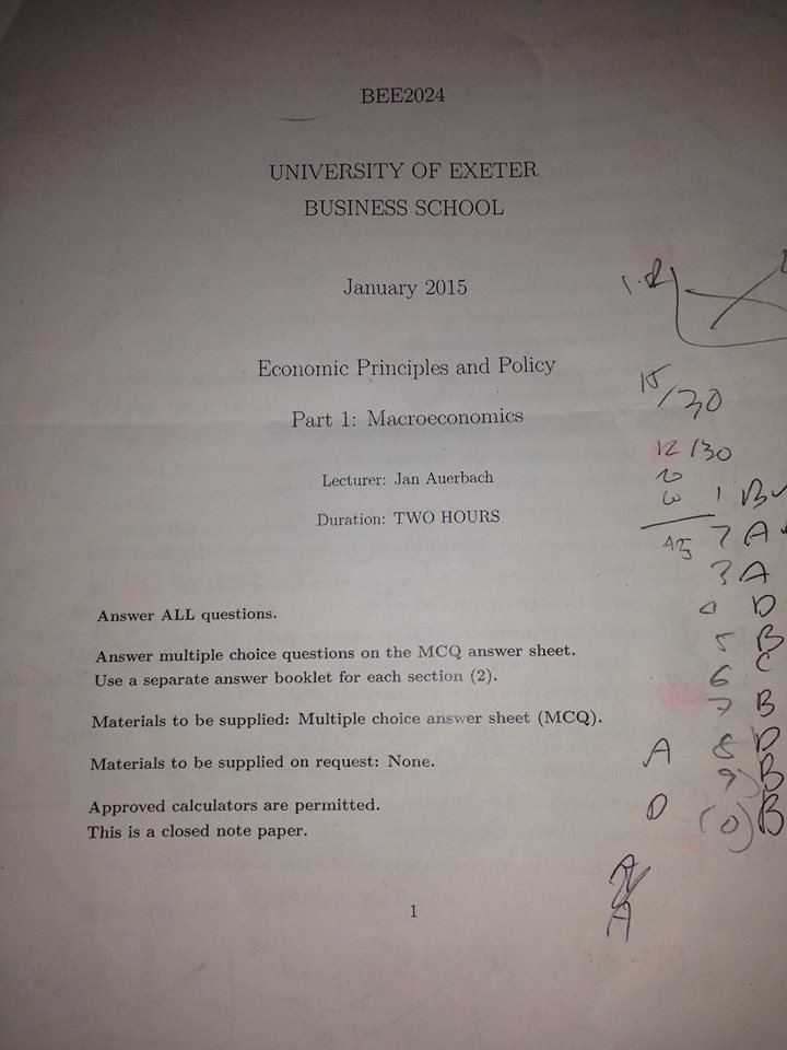 The dreaded exam paper.