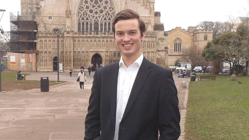 He looks unsettlingly Bullingdon Club here...