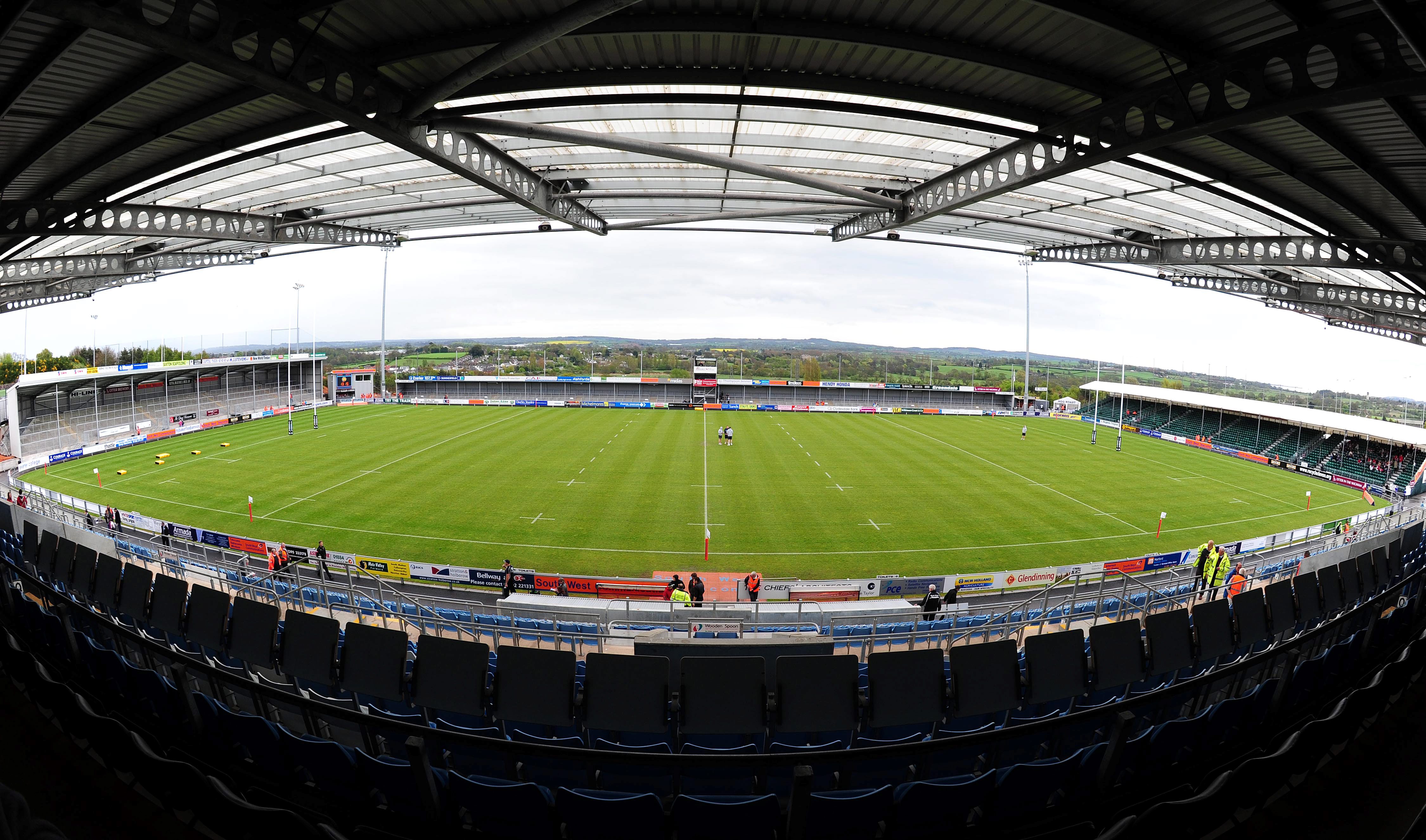 Pictured -Sandy road stadium, Exeter, where Gareth Mound, 19 fell and died. See Ross Parry copy RPYACCIDENT. A student plunged to his death in a freak accident after he is thought to have fallen down a 40ft staircase at a wedding. Tragic Gareth Mound, 19, was on his summer break from university when he fell inside Exeter Chiefs Rugby Club's Sandy Park Stadium. The economics student had travelled to Exeter for the wedding party on August 1 where police said he fell to his death. Devon and Cornwall Police said the teenager fell late at night. A spokesman said: ÃA 19-year-old man who attended a wedding party fell and sadly died.
