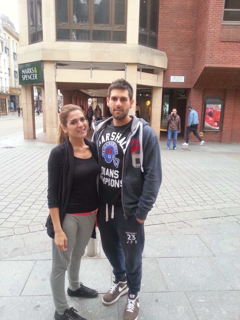 Apostolos and his Syrian friend Leen