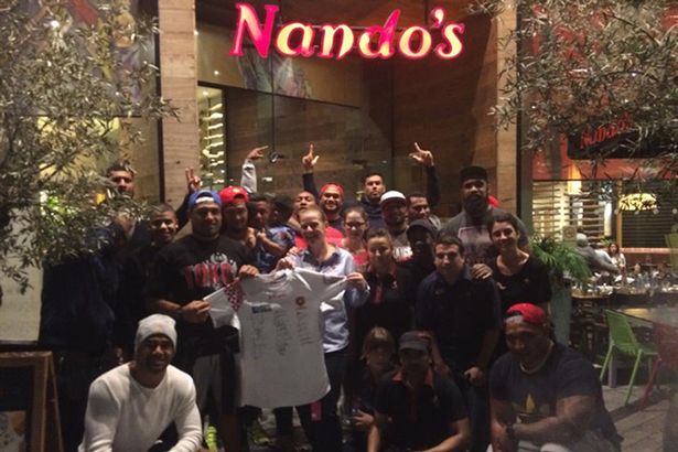 Tongan's become part of the 'Nandos family' (photo credits Daily Mirror)