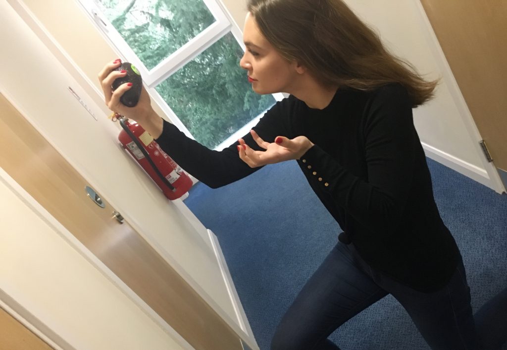 The overdramatic Hamlet inspired student in her element: Alas, poor avocado! I knew him, Horatio.