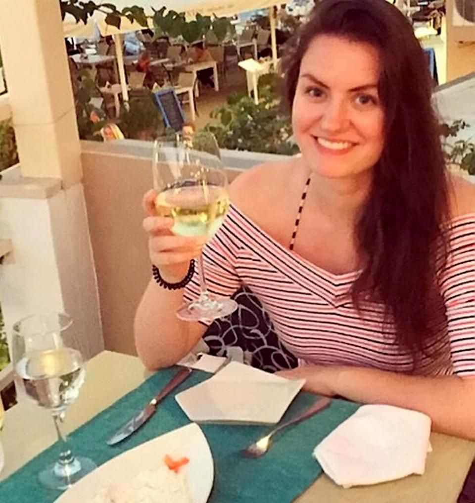 Image may contain: Indoors, Woman, Plant, Dish, Alcohol, Food, Meal, Female, Face, Smile, Glass, Drink, Beverage, Dining Table, Restaurant, Chair, Table, Furniture, Human, Person