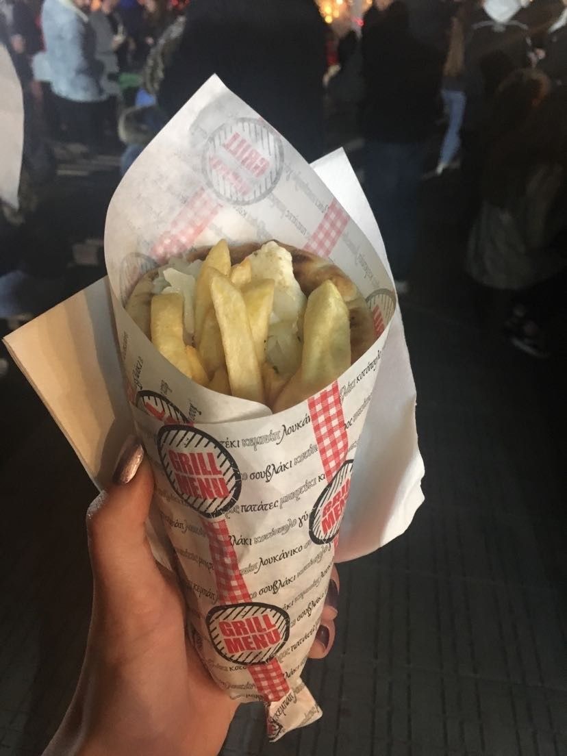 Image may contain: Fries, Food, Human, Person