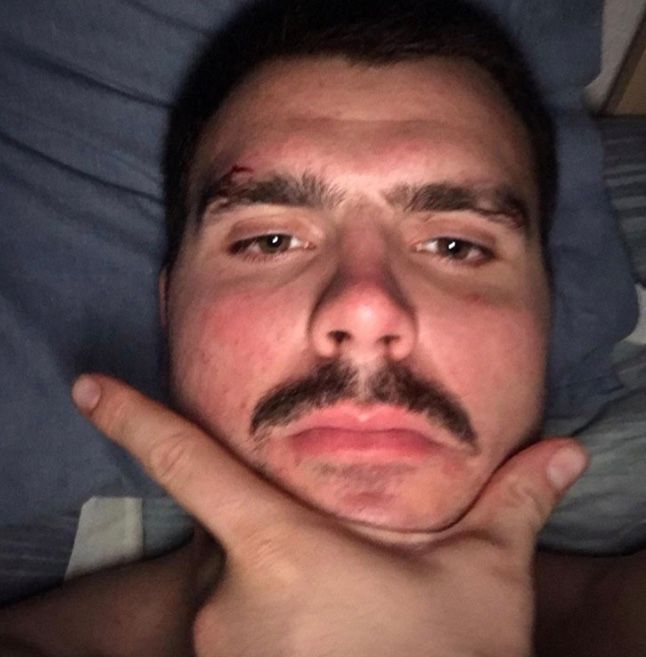 Image may contain: Head, Photo, Portrait, Photography, Mustache, Pillow, Cushion, Person, Human, Face