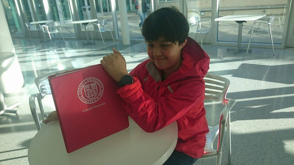 Original photo of Jeremy Shuler, Cornell University's 12-year-old student