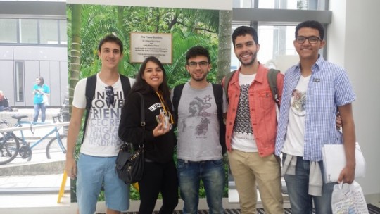 Drijeva, Carlos, Jeide, Victor, Leo; a group of exchange students from Brazil