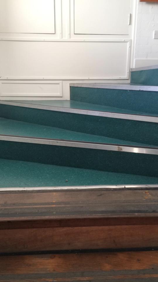 The stair transition from new to old, should be your cue to turn back