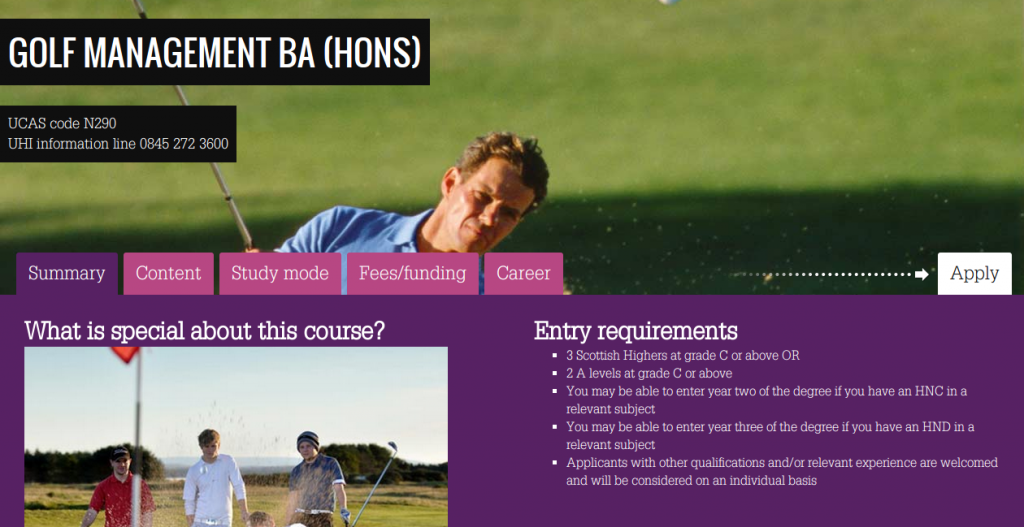 "Golf management"