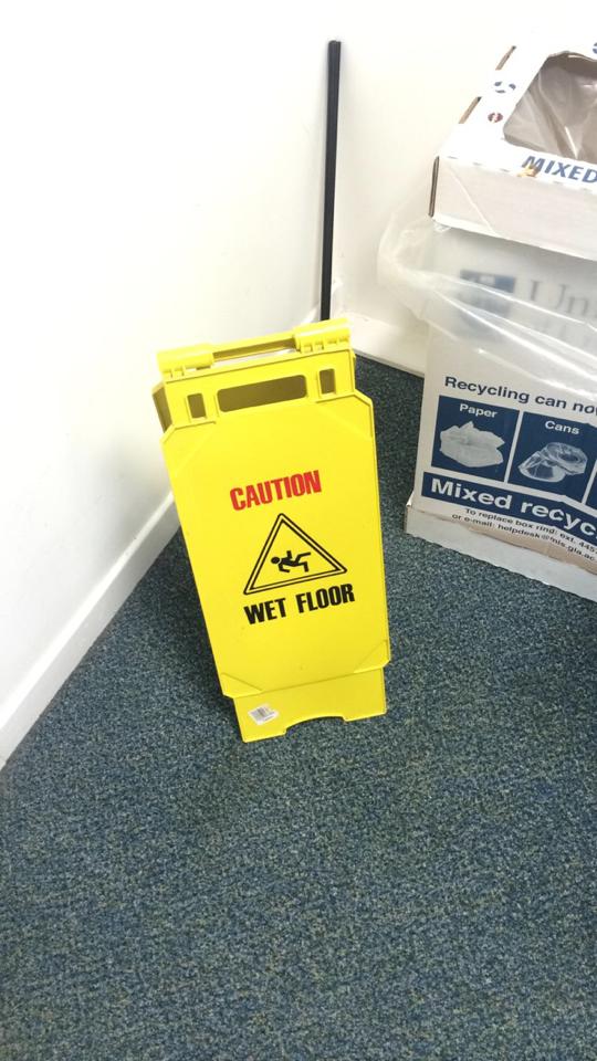 the floor isn't wet though