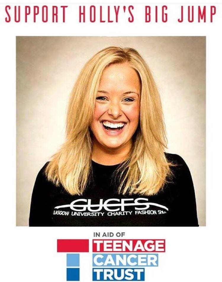 Holly is bungee jumping this Sunday.