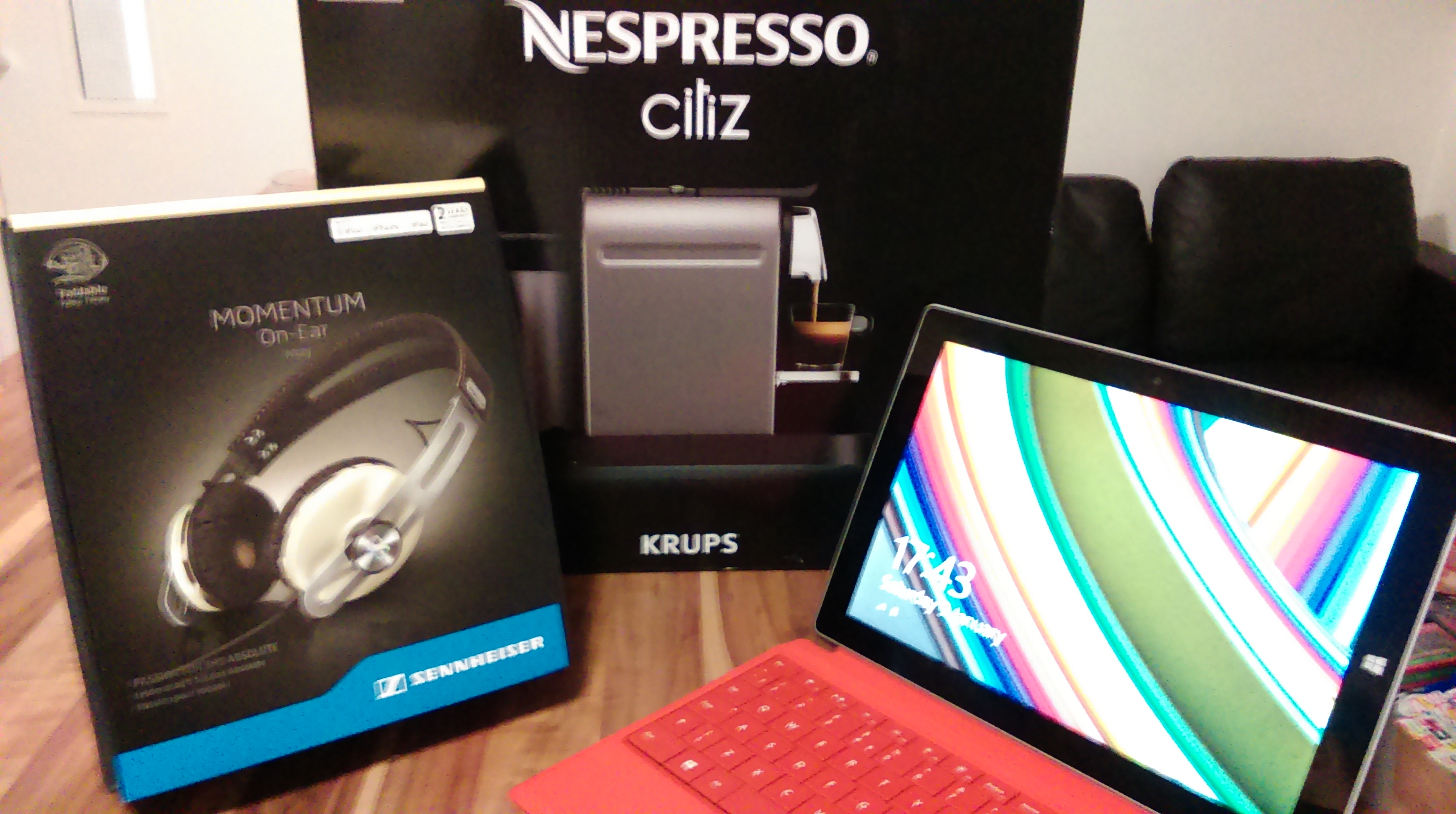 Some of the prizes from the technology bundle that I won from the #WINYOURFEES comp, it also included a kettle, toaster, sandwich toaster, iron, hoover etc