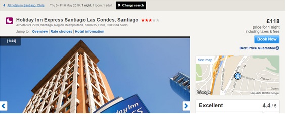 The equivalent price for one night in the Holiday Inn