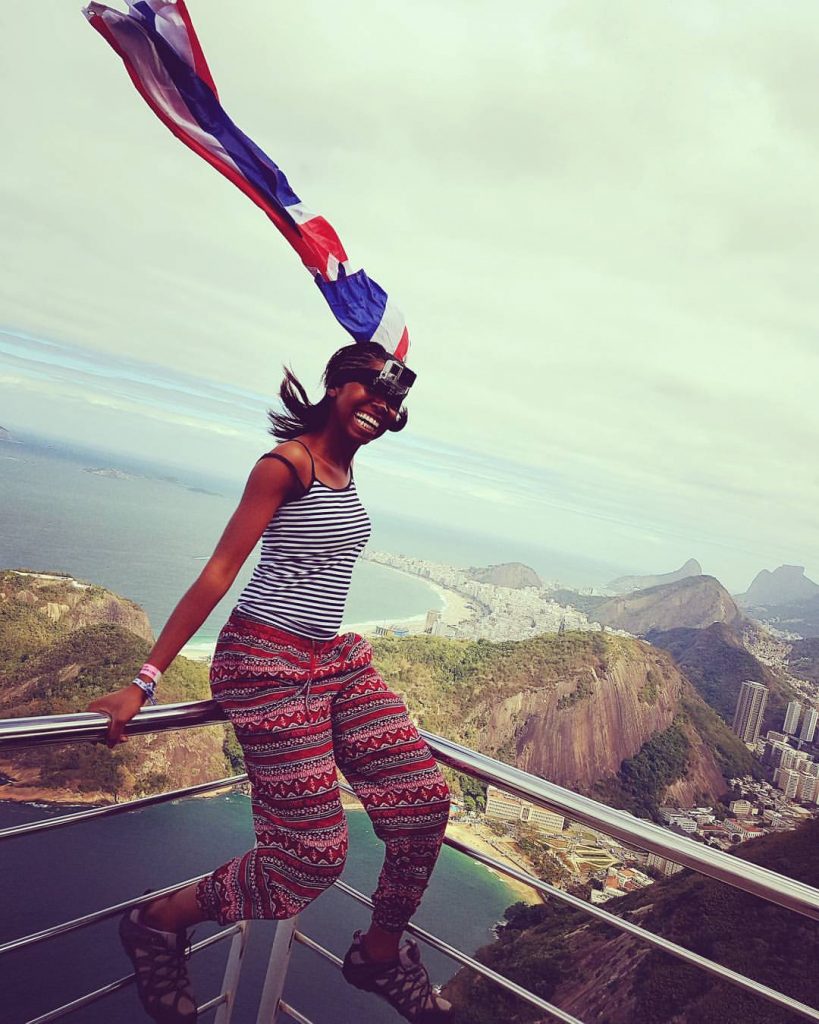 Me flying the flag for Team GB at the top of Sugarloaf Mountain