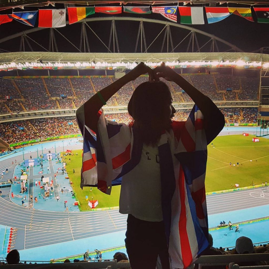Me doing the Mobot right after watching Farah win the £10,000!