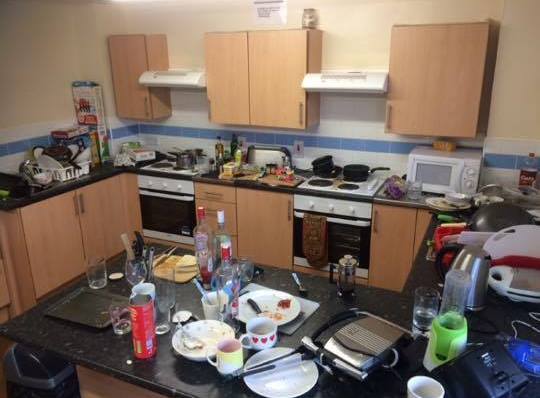 Five minutes after the cleaners left