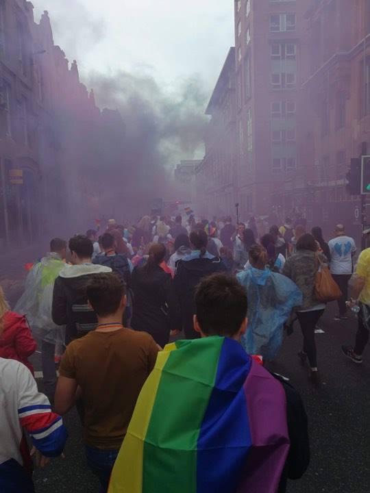 Thousands of people paraded through the streets 