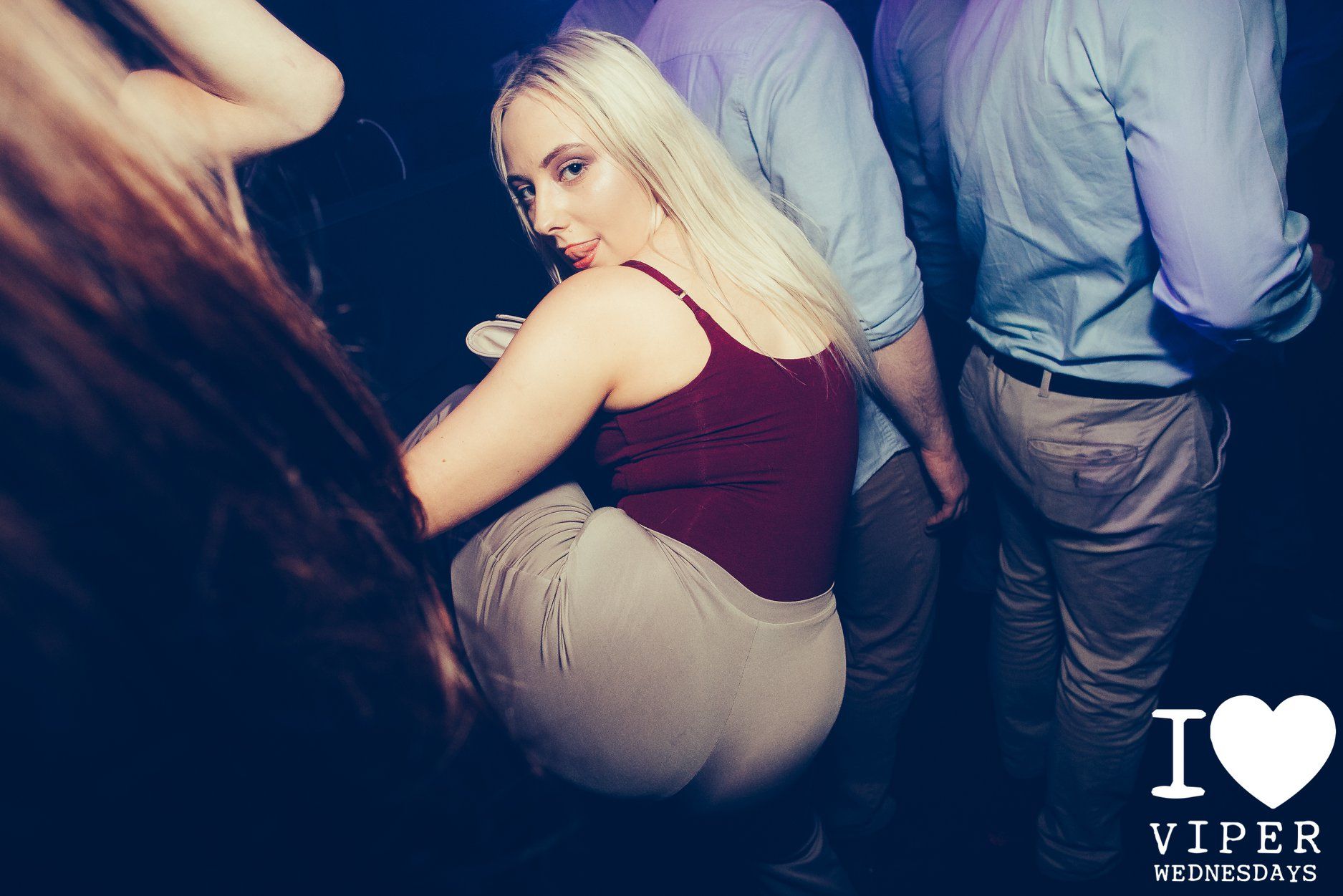 Image may contain: Night Life, Night Club, Club, Woman, Girl, Female, Blonde, Person, People, Human