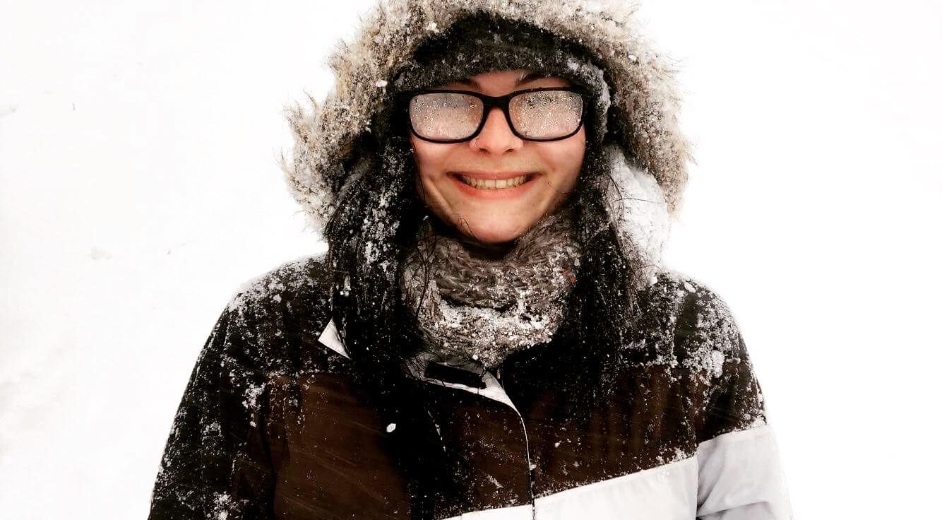 Image may contain: Coat, Outdoors, Glasses, Accessories, Accessory, Sunglasses, Hair, Human, Face, Person, Clothing, Apparel
