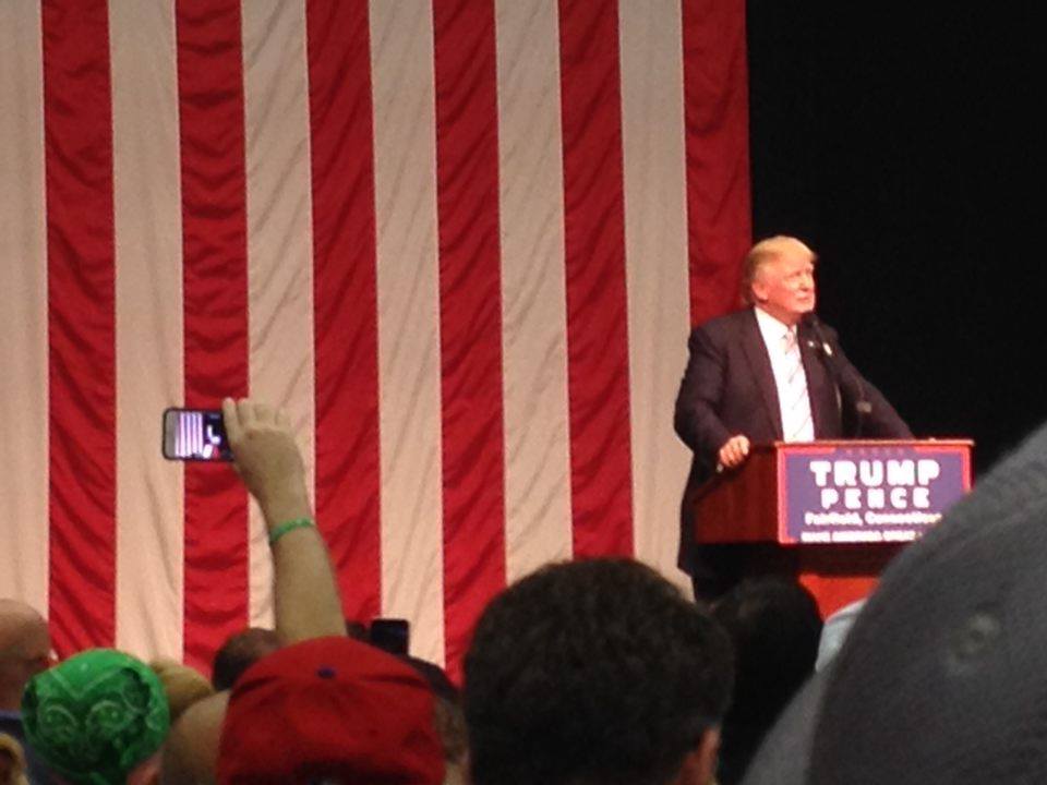 A low-res picture of Trump taken on my iPhone 4.