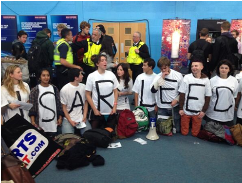 Causing a stink … Students prefer aural assault instead of chemical weaponry to make their point this year.