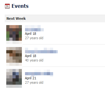 facebook birthdays