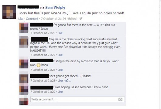 A friend shared Welply's post, laughing at the rape jokes in the video
