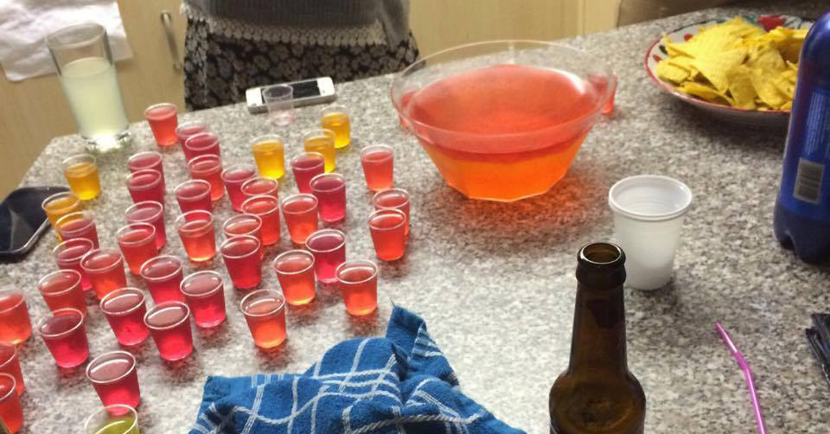 Shots = on the table, you = under it