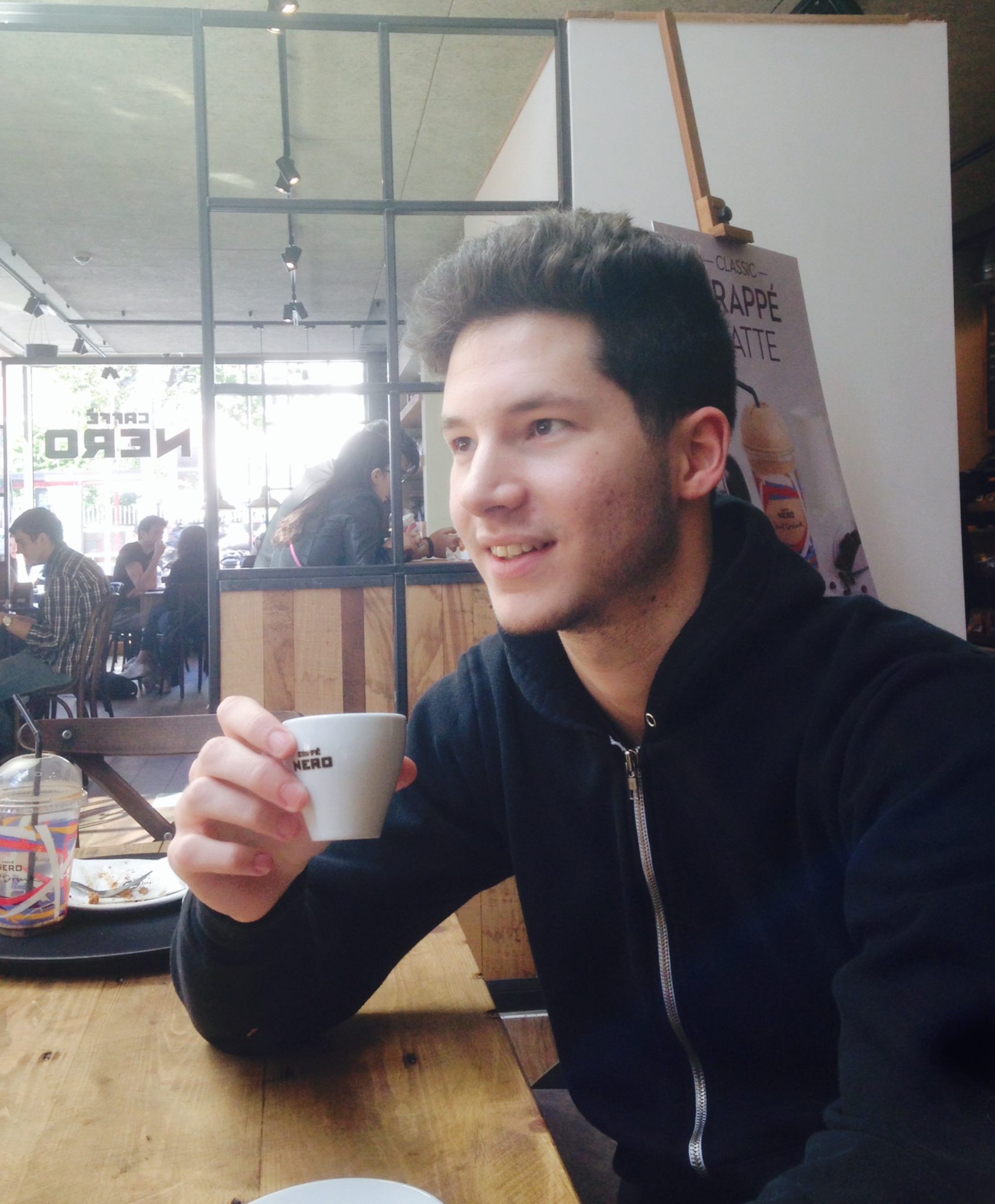"Wanna get another coffee mate? I haven't had one in 10 minutes"