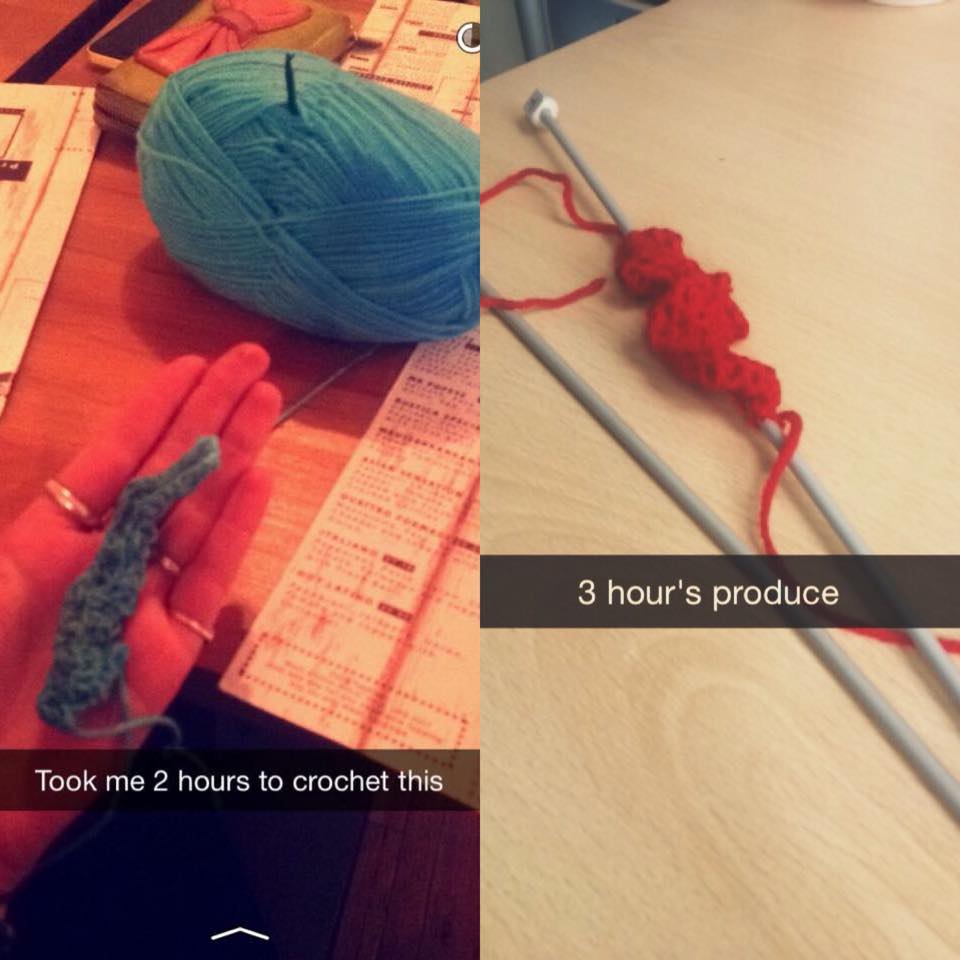Our group's snapchat stories tell the whole sorry tale (yarn)